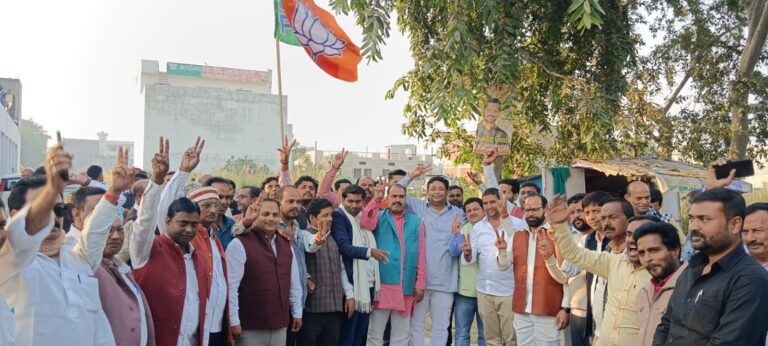 3 राज्यों में बीजेपी की जीत : भाजपा कार्यकर्ताओं ने मनाई जीत का जश्न, खिलाया एक दूसरे को मिठाई
